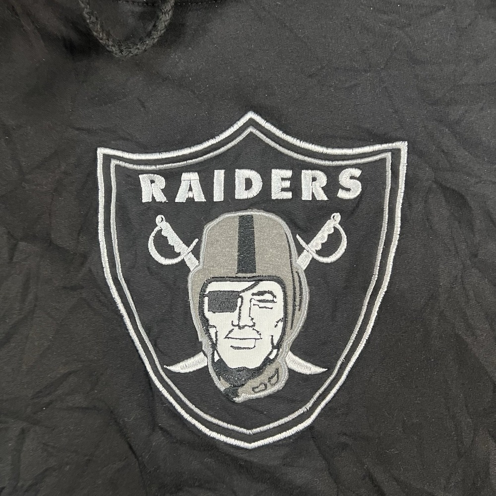Raiders Mens Medium Baja Hoodie Vigors Wool Blend Black Southwestern NFL Style - Picture 5 of 10